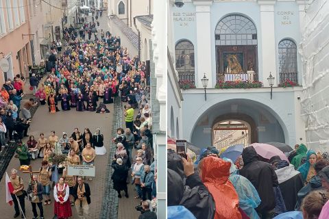 Pielgrzymi z Białegostoku dotarli do Ostrej Bramy w Wilnie