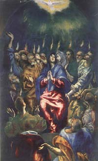 El Greco, Zesanie Ducha witego, Muzeum del Prado w Madryci