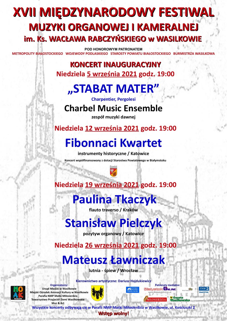 XVII Międzynarodowy Festiwal Muzyki Organowej i Kameralnej w Wasilkowie