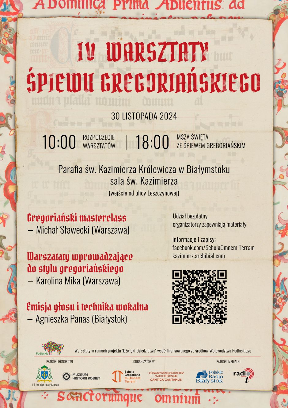IV Warsztaty Śpiewu Gregoriańskiego w parafii św. Kazimierza