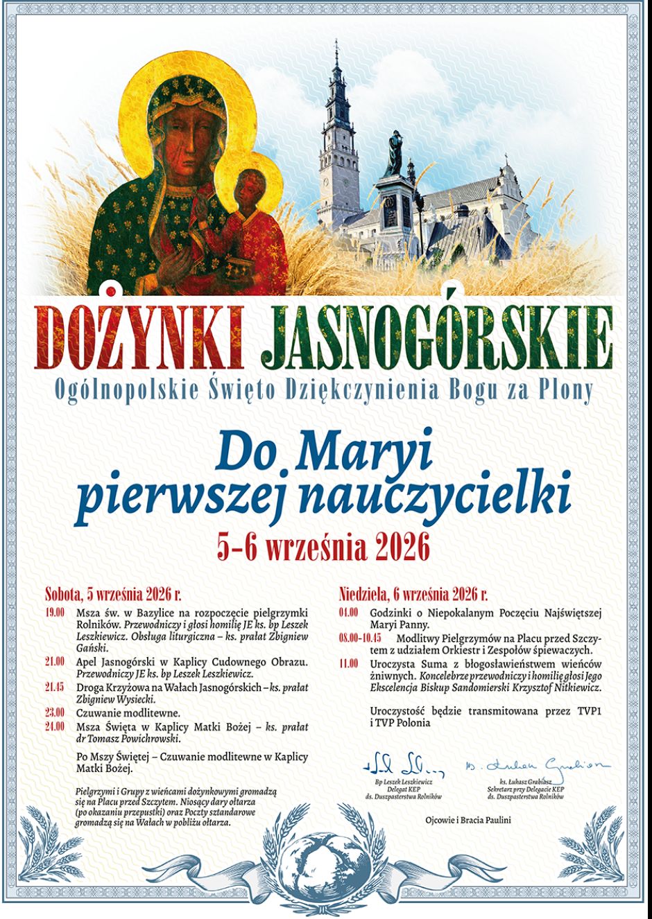 Ogólnopolskiej Pielgrzymce Rolników na Jasną Górę.