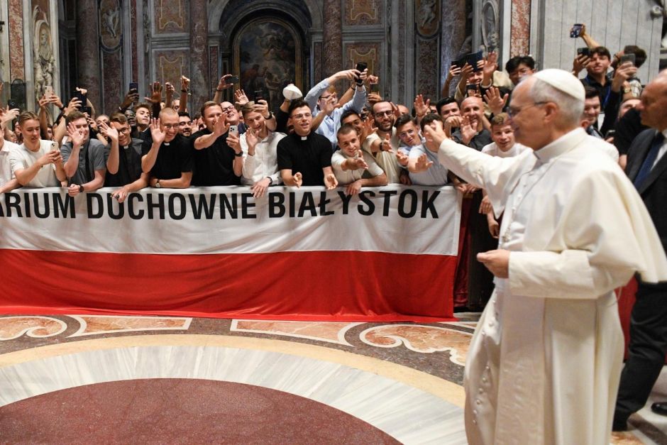 Spotkanie kleryków z Ojcem Świętym Leonem