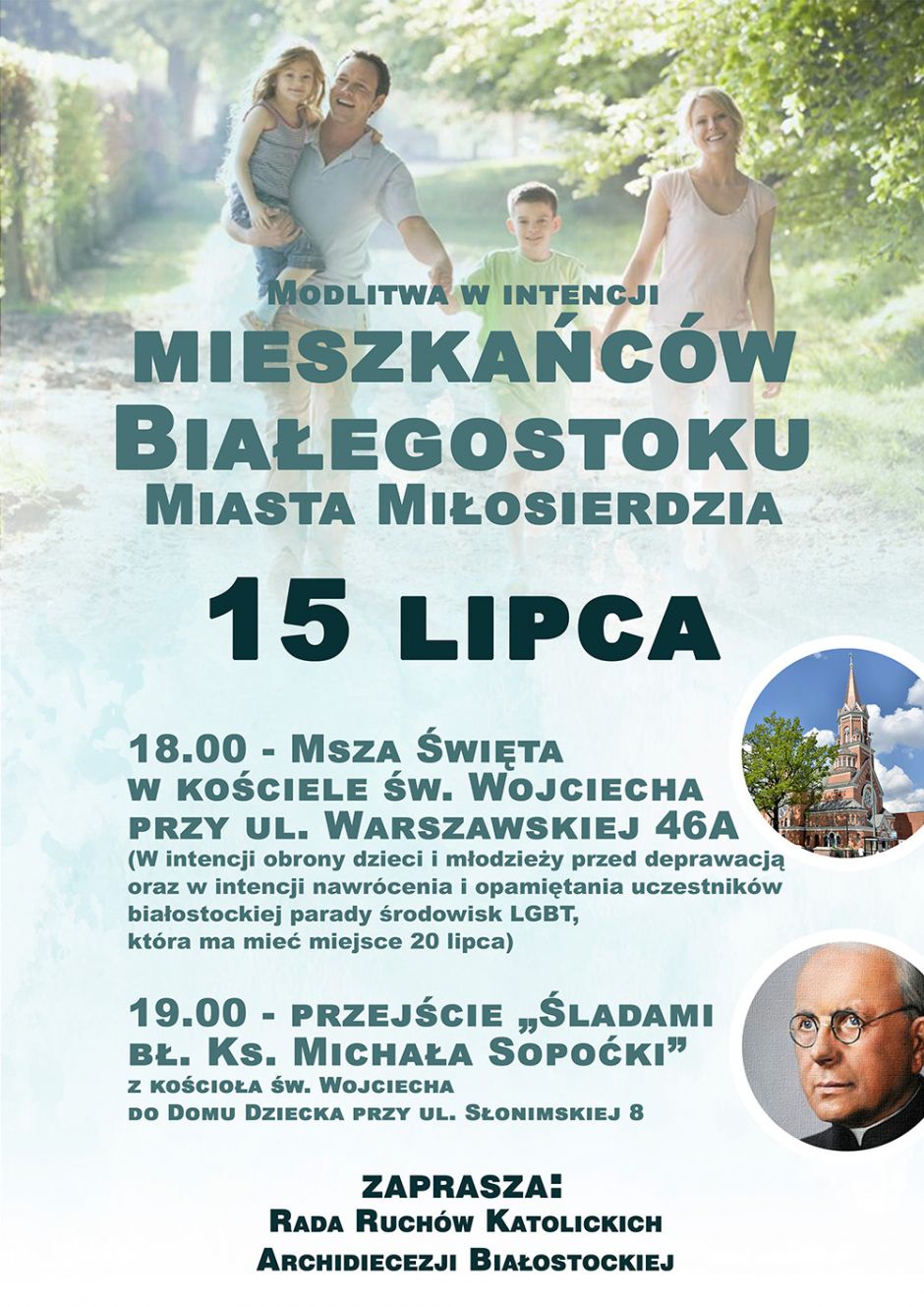 Modlitwa mieszkańców Białegostoku w obronie dzieci i młodzieży przed deprawacją 
